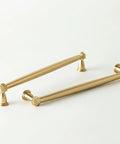 Haywood 10 Pack Brushed Brass Cabinet Pulls 7.5 Inch 192mm Gold Handles Solid Zinc Alloy For Kitchen Bath Dresser Drawers And Furniture Hardware Upgrades, showing two handles on white background.
