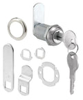 Diecast Keyed Alike Drawer And Cabinet Lock With Three Cams Trim Collar Two Washers Two Keys And Fasteners Stainless Steel