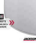 Close-up of F40 Window Replacement For Safety Face Shield Mask With ANSI Z87.1 Propionate Clear Tint showing edge detail.
