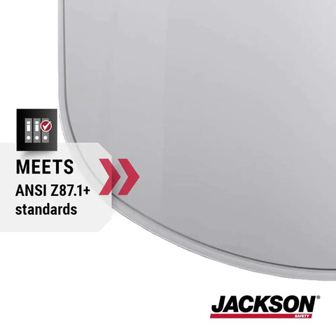 Close-up of F40 Window Replacement For Safety Face Shield Mask With ANSI Z87.1 Propionate Clear Tint showing edge detail.
