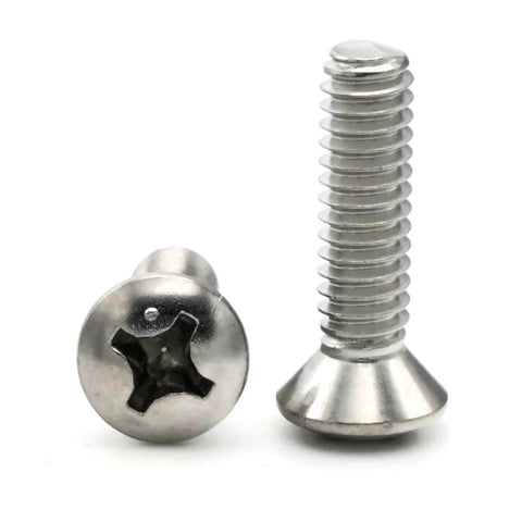 Oval Head Machine Screws 316 Stainless Steel 1/4-20 X 3/4 Inch Pack Of 100 For Saltwater Environments, Corrosion Resistant Fasteners