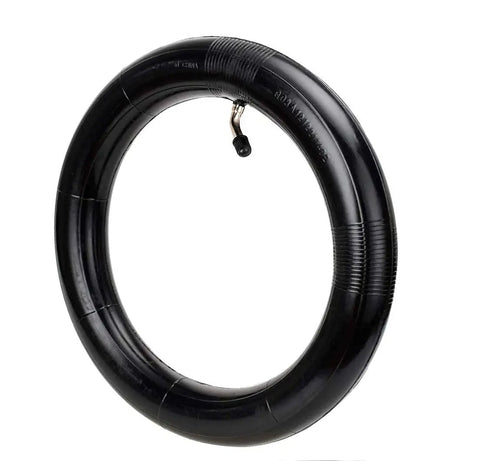 Durable 12.5X2.25 inner tube with angled valve stem, thick butyl construction, for scooters and dirt bikes, shown against white background.