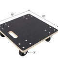 Heavy Duty Furniture Dolly 1320 Lb Capacity With Four Swivel Casters Non Slip Wood Platform, dimensions labeled.