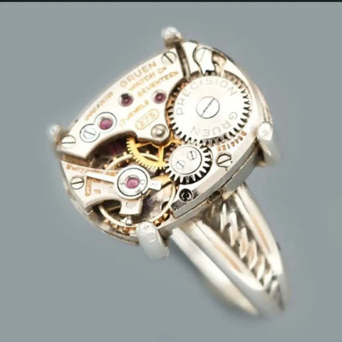 Steampunk Gear Ring With Time Traveler Design Metal Alloy Mechanical Ring Dope Biker Hip Hop Style Unisex Ring Size 10 Premium Craftsmanship