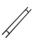 Offset Double Sided Door Pull Handle Built To Last In Matte Black 48 Inch Length 304 Stainless Steel Round Bar Ladder Style Push Pull For Heavy Duty High Traffic Entrances, paired view