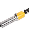 Close-up of Beefy 15 Ton Hydraulic Gear Puller Kit With 4 Inch To 12 Inch Reach 2 Or 3 Jaw Hub Separator in yellow and chrome.