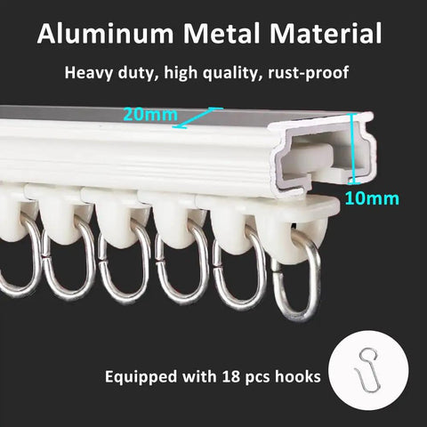 Heavy Duty Ceiling Curtain Track System For Room Dividers And Blockout Curtains 3 To 6 Foot Aluminum Sliding Rail With Anti Rust Finish