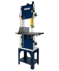 No Sweat Setup 14 Inch Open Stand Bandsaw Rigged Solid With Toolless Thumbscrew Bearing Locks and 29 Inch Fence Rail.