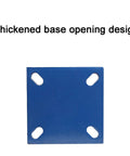 Heavy Duty Replacement Caster Wheels Featuring Gray Rubber Treads 8 Inch Swivel Locking Castors For Desks And Carts Rolls Like Butter Silent Set Of 4 Built Tough For Real World Grind thickened blue base with four openings for easy mounting.