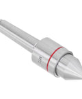 MT2 live center with 60° conical tip, high-carbon steel body, red ring