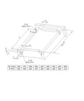 Technical drawing of Real Deal Under Mount Single Extension Drawer Slide With Hidden Bottom Track dimensions and specs.