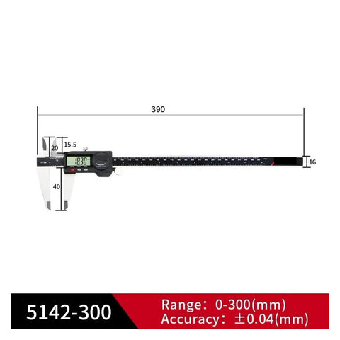 VZDRHYURI 150mm Electronic Digital Caliper Measuring Tool with Screen(SHANHR-5142-300) showing detailed measurements on display.