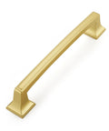 Gold Cabinet Handles Set 10 Pack 5 Inch Hole Center Drawer Pulls Modern Square Dresser Handles For Bathroom Kitchen Bedroom Zinc Alloy