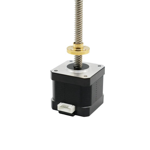Rock Solid Nema 17 Stepper Motor With T8X8 Lead Screw Linear Actuator for Z Axis CNC Upgrades, 42x40mm, detailed view.