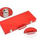Grease Monkey Approved 35 Piece Half Inch Drive Metric Socket Wrench Set With Pegboard Organizer Tray and Essential Hand Tools, red metal case.