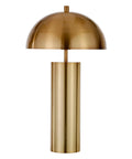27 Inch Tall Brass Table Lamp With Metal Dome Shade For Nightstand Or Desk, Durable Metal Construction, Focused Downlight For Reading