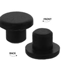 100Pcs Silicone Hole Plugs 3mm Round Button Caps With Heat Resistant And Dust Proof Protection Easy Install For Home And Industrial Control Panels Keeps Buttons Clean And Soft Touch Pro Grade. Black silicone 3mm round plug front and back view.