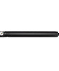 Refillable 4,500 PSI PCP Air Cylinder, 132cc tank, black with Foster quick connect and M16x1.5 threads for NitroAir airguns, side view.