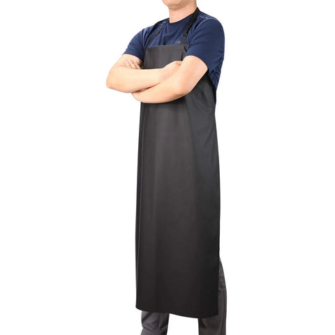 Heavy Duty Vinyl Waterproof Apron With Leak Proof Coating For Toughest Daily Grinds Chemical Resistant Rubber Bib For Lab Butcher And Dog Grooming No Sweat Cleanup Build No Pockets