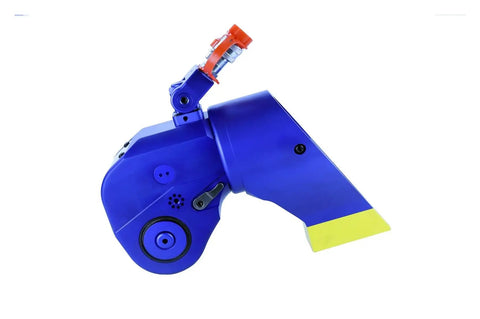 Heavy Duty Hydraulic Torque Wrench Built Like A Tank With Anti Corrosion Alloy Square Drive side view, featuring rotating reaction arm.