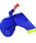 Pro Grade Hydraulic Torque Wrench With Anti Corrosion Alloy Build And 360 Degree Rotating Reaction Arm, side view showcasing details.