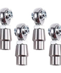 Built Tough 4 Piece 5/8 18 Thread Rod End Kit features shiny chrome ball ends with connectors for custom suspension performance.