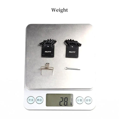 Hydraulic Disc Brake Pad Set For Bicycle And Scooter, 4 Pairs Of Semi Metallic Resin Pads With Heat Dissipation on scale