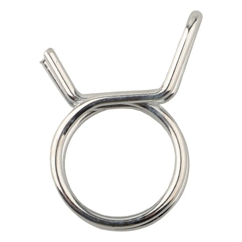 Double Wire Hose Clamp Kit 150 Pack High Carbon Spring Steel Constant Tension Seal For Auto Fuel Air Water Lines Durable Stainless Band Heavy Duty Repair Tool, stainless clamp close-up