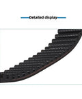 Detail view of a 2mm Pitch Closed Loop Timing Belt 634 To 1040 And 1050mm Lengths 6mm 10mm Or 15mm Wide Durable Wear Resistant Rubber Replacement