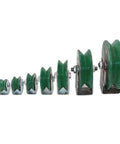 FFDSDUH V-groove caster wheel set in green with metal mounting brackets, varying sizes for industrial machines and sliding doors