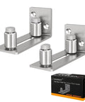 Stainless Steel Sliding Door Guides Floor Mount With Adjustable Rollers, Wall Mounted Floor Guide For Doors Up To 2.125 Inches Thick