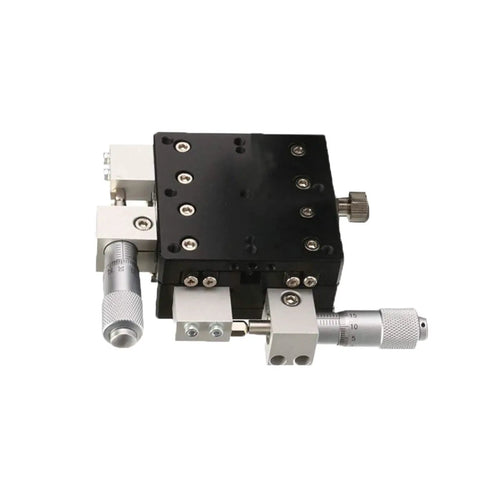 60X60mm XYZ Three Axis Manual Linear Stage With Sliding Platform Pro Grade Micrometer Adjustable Tuning Table, aluminum guide