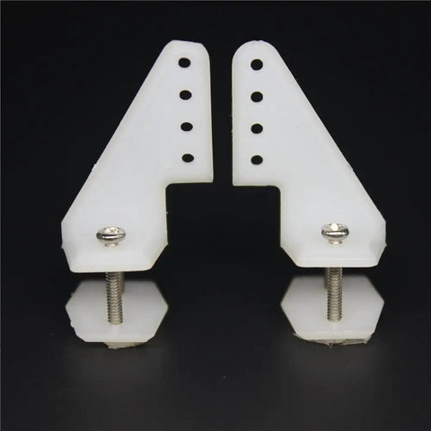Ten Sets Of Nylon RC Airplane Control Horns W13xL18xH25mm With Four Holes And Screws For Aileron And Rudder Linkages