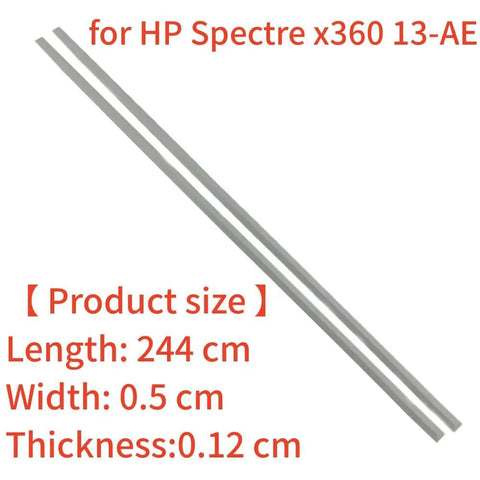 Two Pack Replacement Laptop Bottom Case Rubber Feet Strips For HP Spectre X360 13 Series 13AE010CA 13AE020CA 13AE030CA shown in size