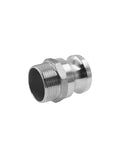 Heavy Duty 316 Stainless Steel Type F Cam And Groove Hose Fitting with 1.5 inch NPT male plug for fluid transfer