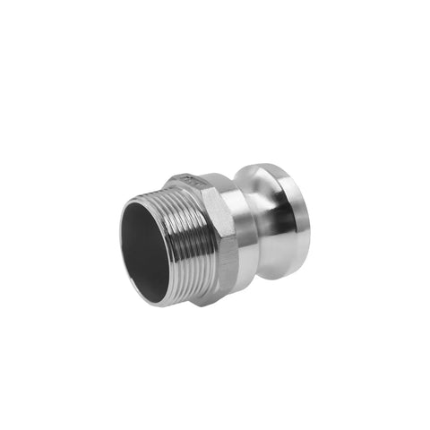Heavy Duty 316 Stainless Steel Type F Cam And Groove Hose Fitting with 1.5 inch NPT male plug for fluid transfer
