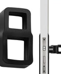 Silicone Door Knob Stopper Wall Protector Anti Collision Door Handle Guard, pocket sized, black, mounted on door knob.