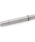 Side view of CNCTOPBAOS dual-output shaft adapter, 14mm diameter, 130mm long, metal with shoulder.