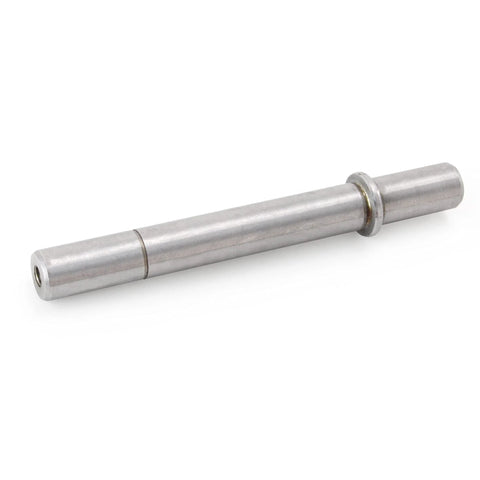 Side view of CNCTOPBAOS dual-output shaft adapter, 14mm diameter, 130mm long, metal with shoulder.