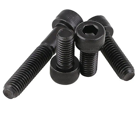 Beefy Hex Socket Cap Screws Set 20 Pieces M6 And M7 Black 12.9 High Tensile Grade Fully Threaded Allen Bolts in a pile