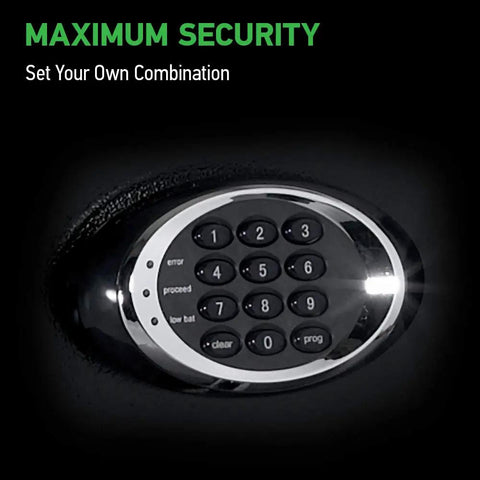 Digital keypad lock of Powerful Fireproof And Waterproof XXL Steel Floor Safe With Digital Keypad Lock DOJ Certified Home Gun Safe 4.71 Cubic Feet