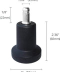 No Slip Bell Glides For Office Chairs And Stools Replacement High Profile Stationary Castor Wheels With Stick On Felt Pads dimensions
