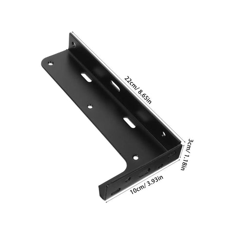 Floating Shelf Brackets Sturdy Black Steel Heavy Duty Two Piece Set With Stealth Invisible Design for wall mounted cabinets