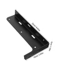 Beefy Heavy Duty Black Steel Wall Shelf Brackets Set With Invisible Design, L-shaped bracket showing dimensions