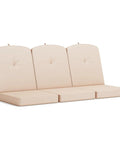 Three Piece Outdoor Porch Swing Cushions Set for 3 Seater Replacement Cushions for Patio Swing with 25D Foam Khaki 61.5x39x3in