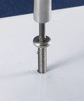 Premium Heavy Duty Size 12 X 2 Inch Flat Head Tek Screws 100 Pack 410 Stainless Steel self-tapping fastener installed in a surface.