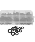 Plastic Flat Washer Kit For Screws And Bolts Solid Heavy Duty High Temperature Insulation Enhanced Insulation Black Electric Outlet Spacers Large Assortment Of Flat Gaskets For Better Seals And Secure Mounts, black plastic washers in organizer case