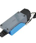 Roller Lever Arm Momentary Limit Switch ME8104 1NC 1NO 2 Pack built for industrial automation, shown with plastic wheel and zinc shell