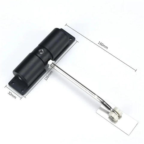 Aluminum Door Closer With Wheels Adjustable Automatic Door Closure For Home Use Black White Finish Heavy Duty No Fuss Self Closing System