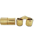 2 Pack Copper Barrel Hidden Cabinet Hinges Gold Finish For 8 To 18 Mm Doors, Invisible Concealed Hinge With Full 180 Degree Rotation